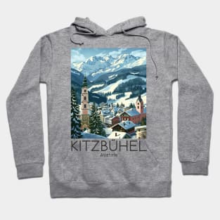 A Vintage Travel Illustration of Kitzbühel - Austria Hoodie